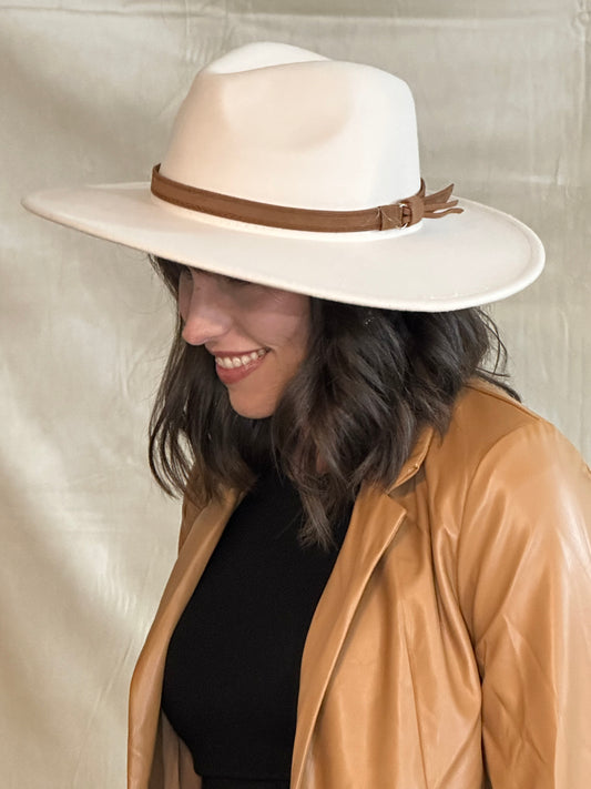 Cream Fedora Hat